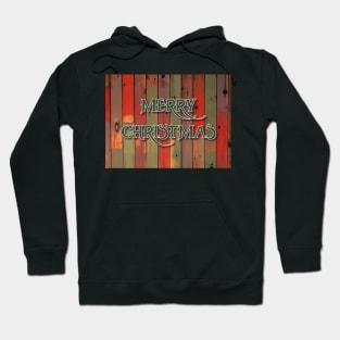 Merry Christmas Barn Wood Hoodie